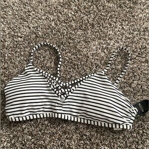 Hollister black and white swim suit top